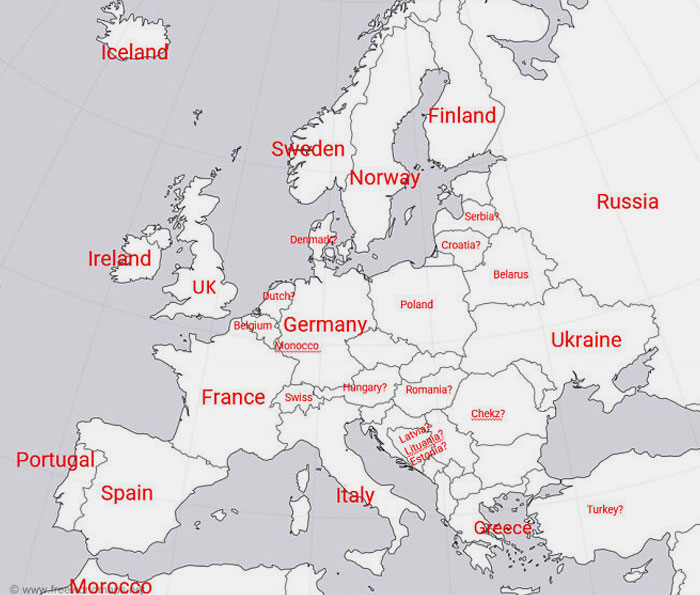 I'm An American And I Tried To Name European Countries. Is This Good?