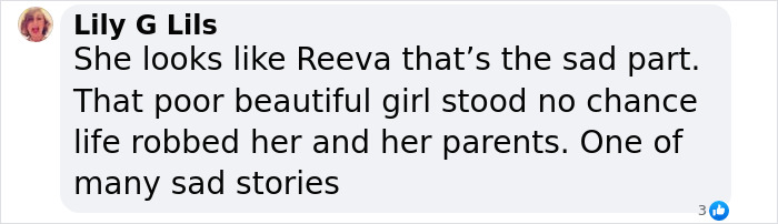 Comment discussing Reeva Steenkamp\'s tragic death and expressing sadness over her story.