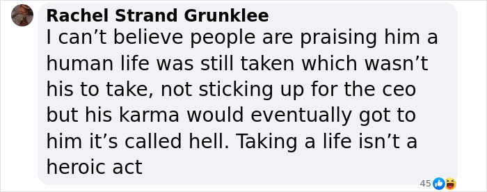 Comment discussing the ethical implications of an assassination, reflecting on karma and consequences.