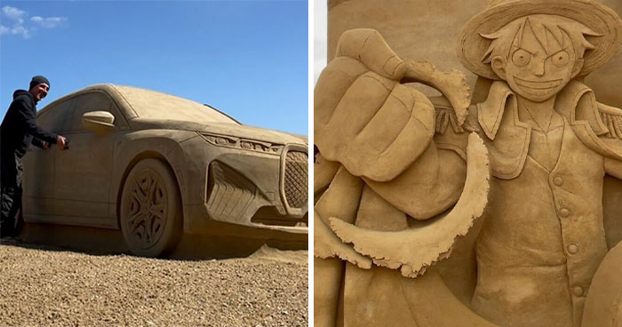 26 Imaginative Sand Sculptures by Leonardo Ugolini That Blend Architecture, Nature, And Pop Culture