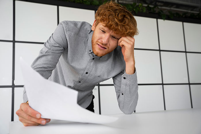 Tenant examines document, assisted by ChatGPT, in court case against landlord.