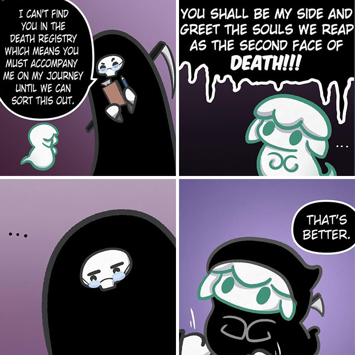 18 Wholesome And Sometimes Sad Comics About Death And Its Apprentice By Marengo Lambert