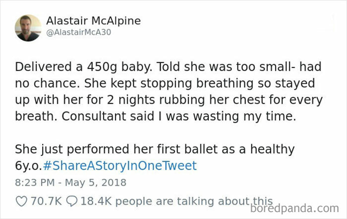 Tweet about a baby overcoming challenges to perform ballet at 6, shared on the "Wholesome Meets The Internet" account.