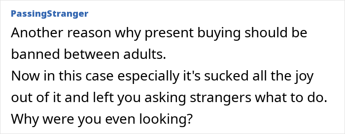 Wife Finds Husband's Christmas Gift, Feels Let Down: "Yet Again I’ve Got A Useless Present"