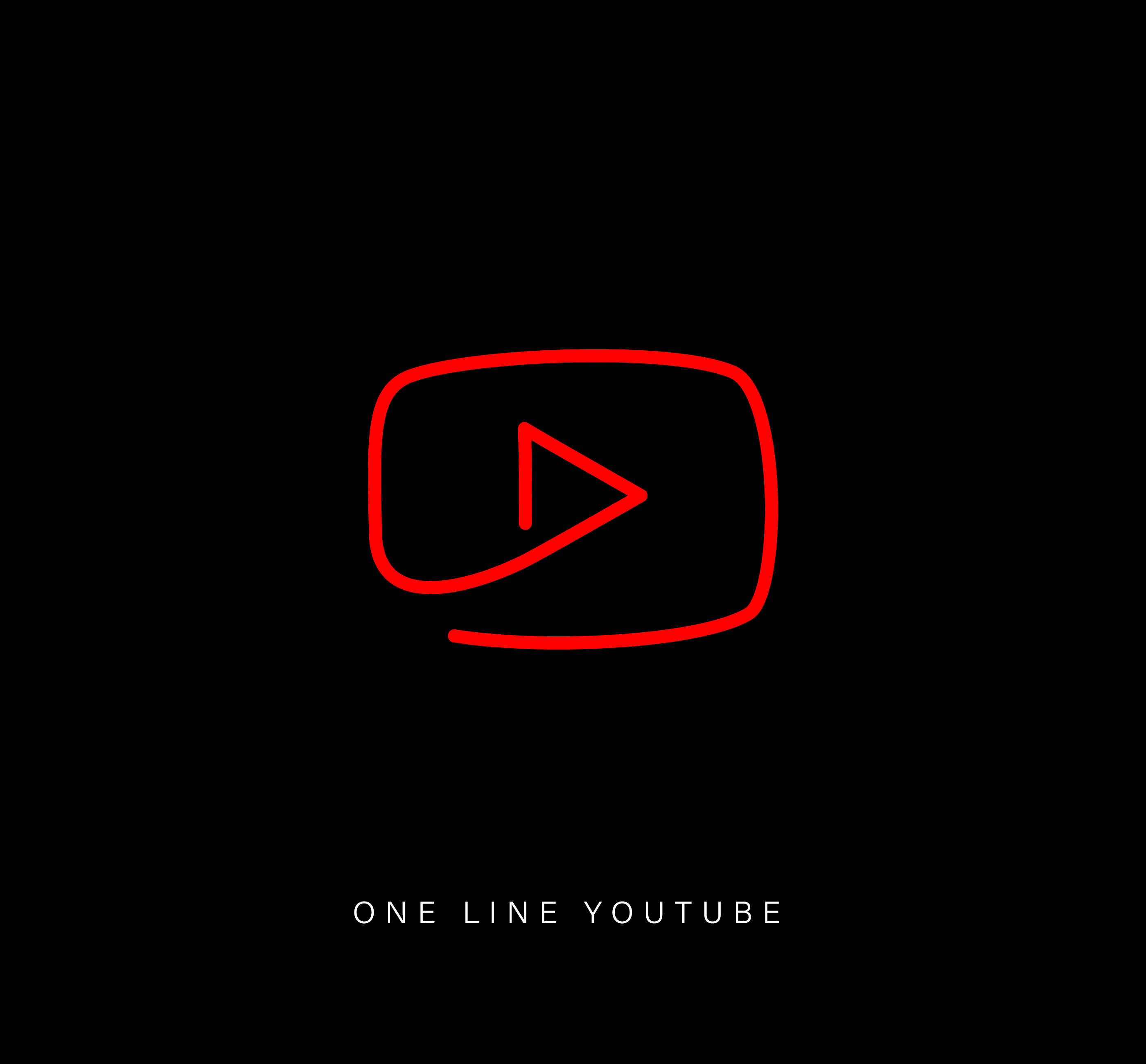 One line drawing of a famous logo, illustrating the iconic YouTube play button.