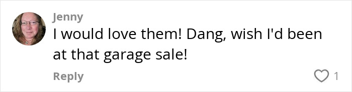 Comment about $2 thrifted boots, someone wishes they attended the garage sale.