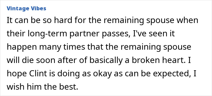 Emotional update about Clint Eastwood after girlfriend's passing shared by his son, expressing concern and well wishes.