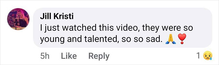 Comment on video of child ice skating duo, expressing sadness and admiration for their talent.