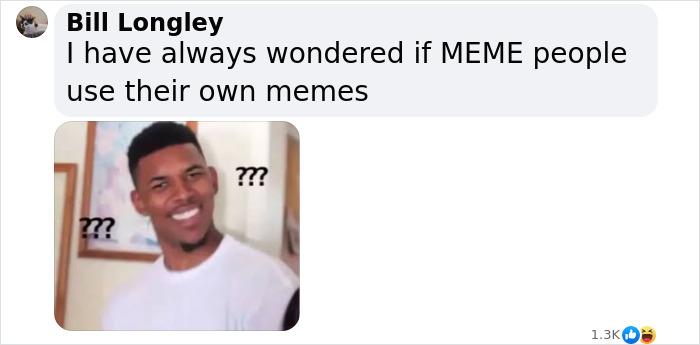 Man questioning with multiple question marks in a meme about meme creators.