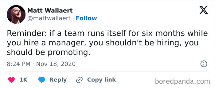 Counterpoint: If It's Taking 6 Months For An Upper Manager To Fill A Position, The Company Should Be Looking To Fill 2 Positions