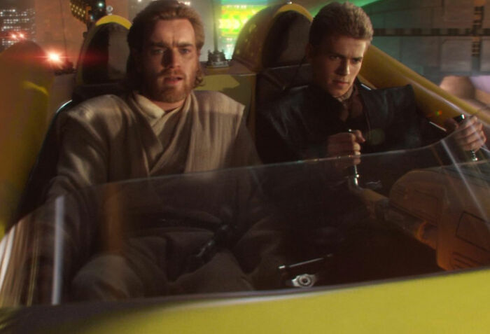 Two actors in a futuristic vehicle cockpit, showcasing talent despite being pigeonholed in roles.