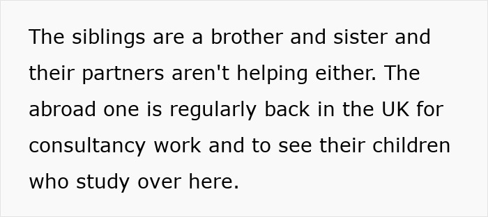 Text about siblings being a brother and sister, discussing family roles and support.