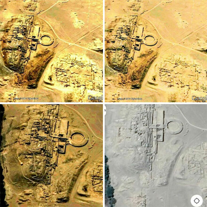 Strange ancient structures found on Google Earth viewed from different angles.