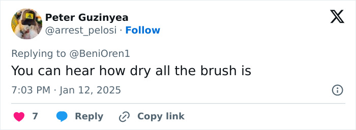 Tweet discussing dry brush from young men filmed at La Palisades fire location.