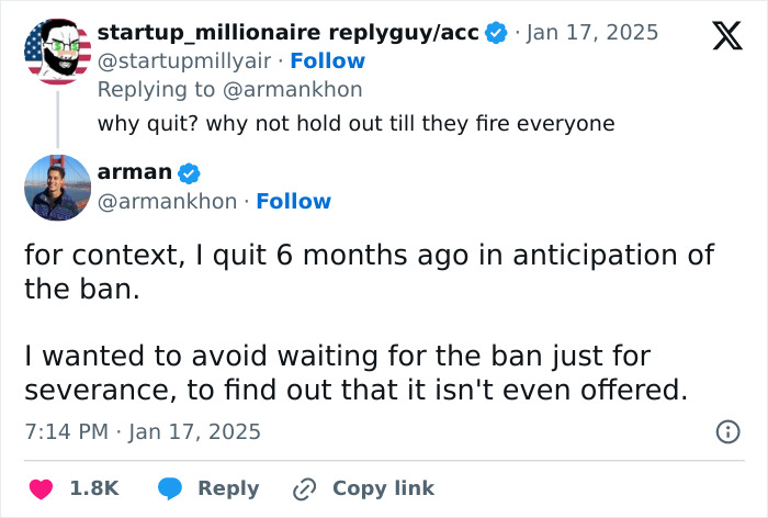 Former TikTok employee shares insights online about quitting before anticipated ban and severance issues.