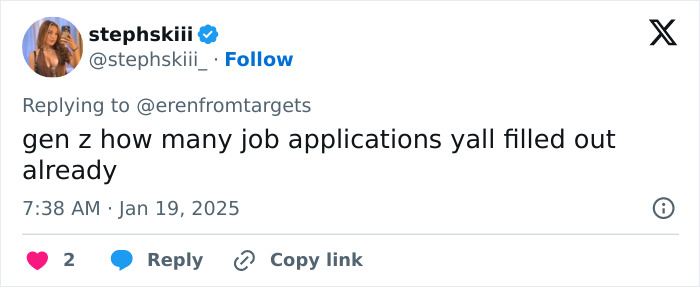 Tweet about Gen Z and job applications in response to the TikTok US ban.