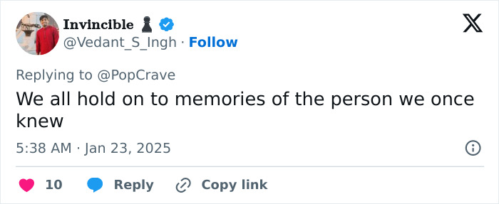 Tweet addressing memories of a person once known, related to Miley Cyrus' brother's plea for help.