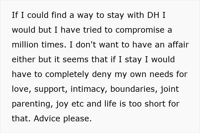 Text from a wife about her struggles with a neurodivergent husband, seeking advice on love and boundaries.