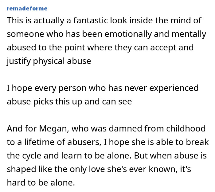 Text screenshot on emotional and mental abuse, mentioning Megan Fox's poetry.