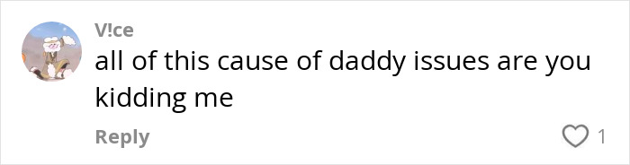 Comment mentioning "daddy issues" related to Elon Musk.