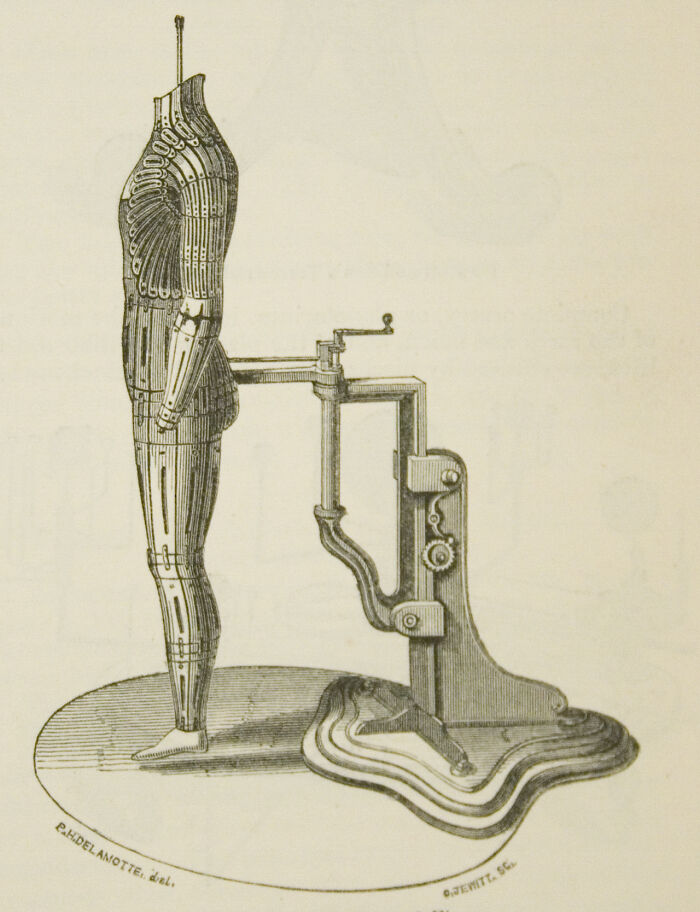 Illustration of an early mechanical humanoid, showcasing a historical invention ahead of its time.