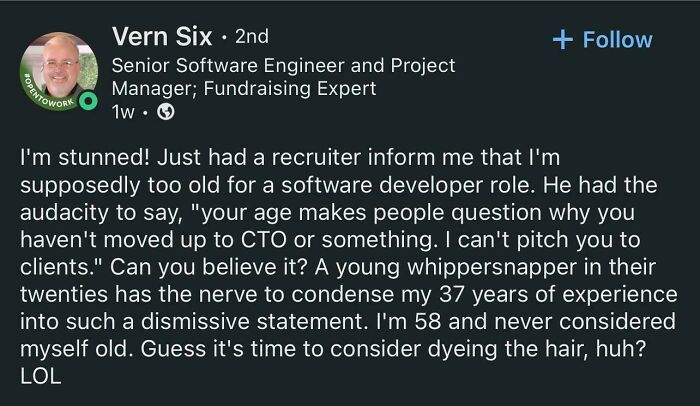 At 58, A Recruiter Says ‘Too Old To Code’—heartbreaking 😭