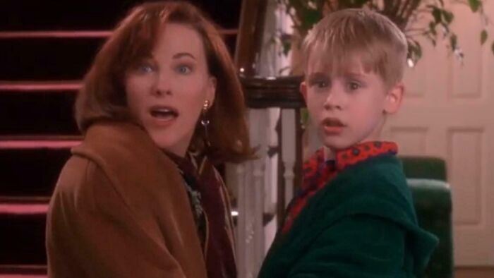 In Home Alone (1990) Kevin's Mom Goes On An Exhausting Journey To Get Back To Chicago