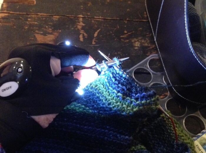 Innovative illuminated knitting gadget in use, ideal for 2025 crafting.