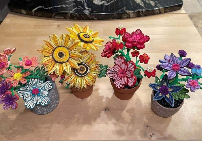 Made These Paper Flowers For My First Market! Hope People Enjoy Looking At Them