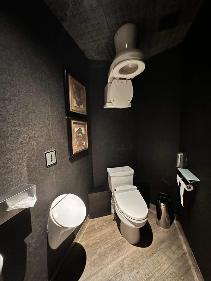 Dangling A Toilet Above Another Toilet