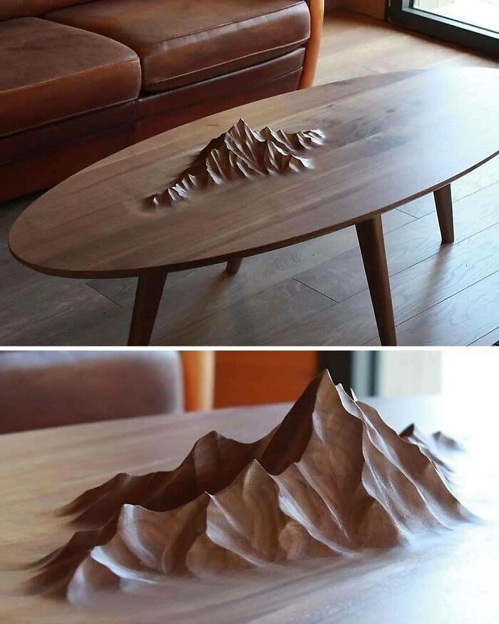 Coffee Table With Bonus Mountain Range