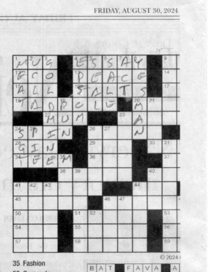 I Made The Crossword Fit The Column, Boss