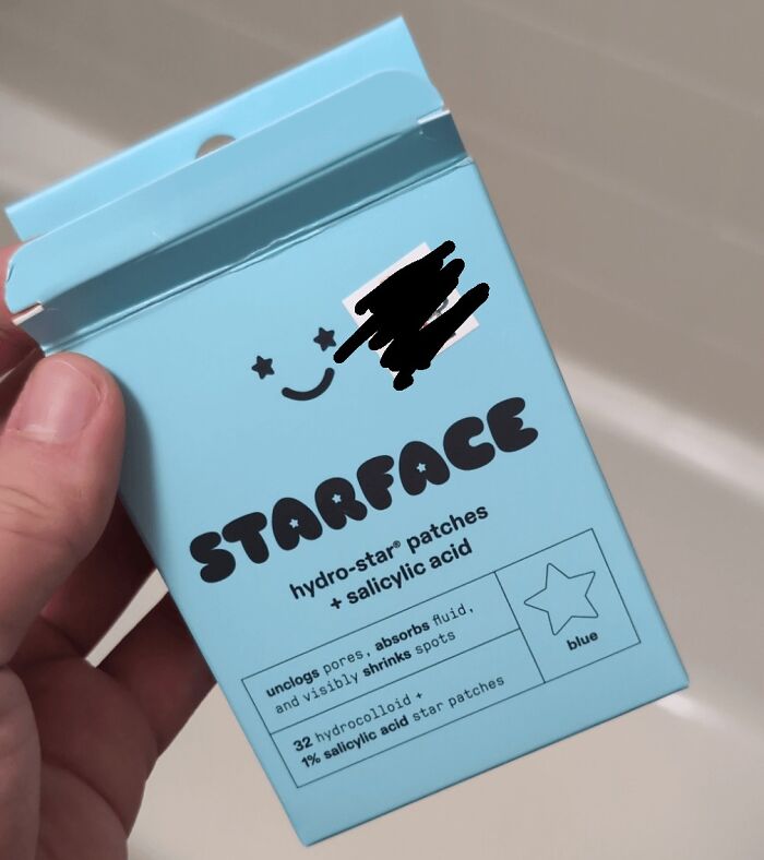 Box of Starface hydro-star patches held in hand, highlighting skincare frustrations with local pharmacies.