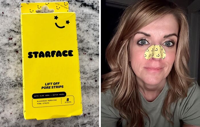 Yellow Starface pore strips package on marble surface, featuring hottest new Amazon releases.