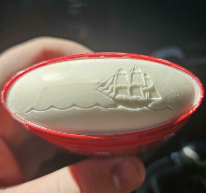 Deodorant stick with a ship design etched inside, exemplifying cool products with surprises.