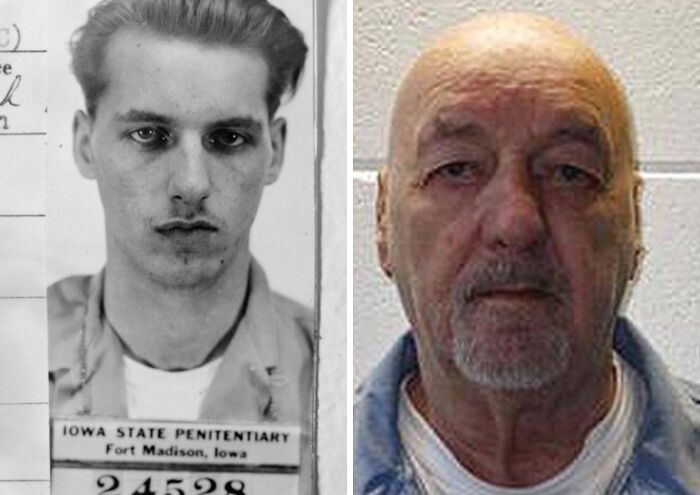 Two images of an unidentified man during different times in his life, related to true crime stories and curiosities.