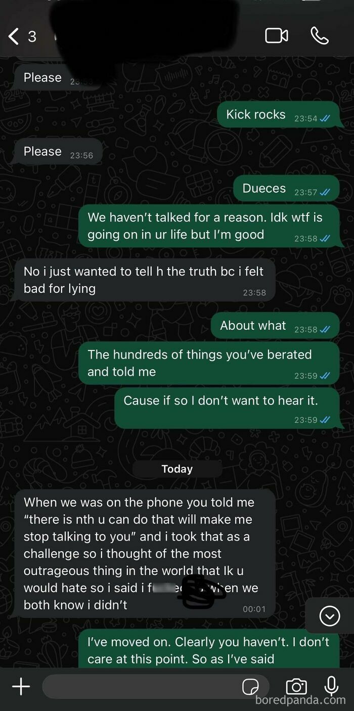 Text conversation between individuals about needing a reality check in a relationship.