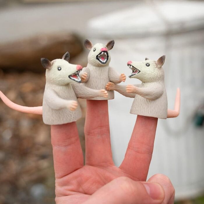 Finger puppets shaped like mice, a weird gift idea.