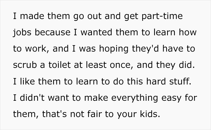 Text discussing why parents shouldn't pay children for chores, emphasizing work ethic.