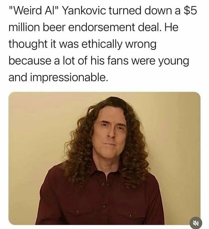 A nostalgic meme featuring a person with long curly hair in a brown shirt, sharing a thoughtful gesture.