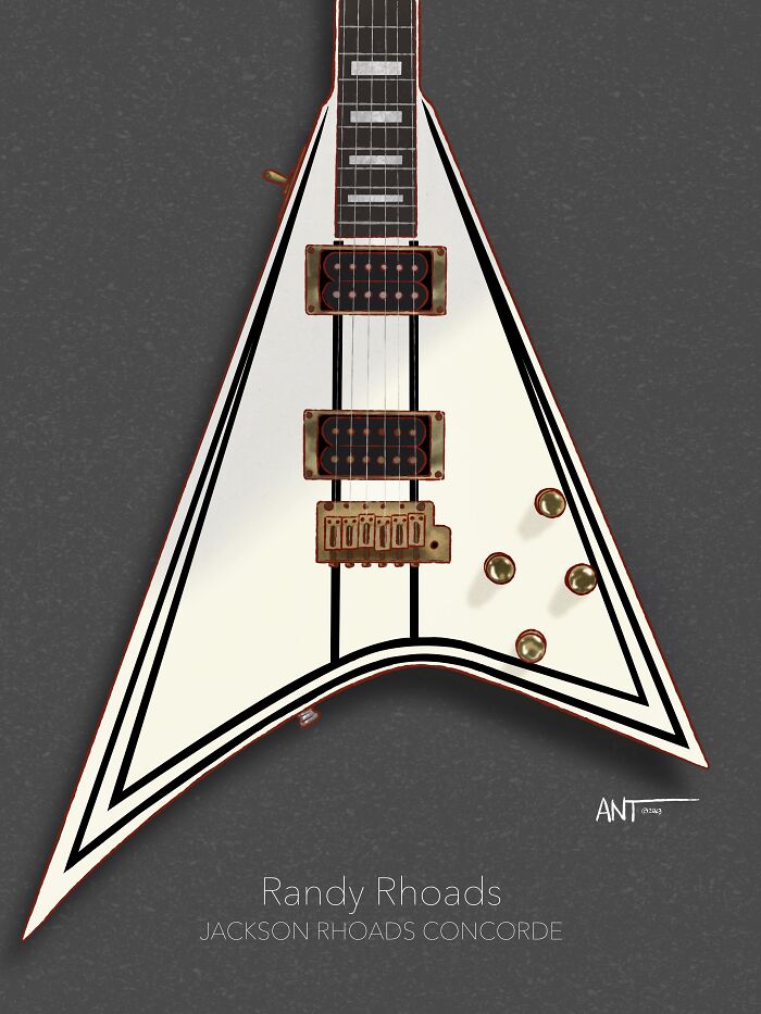 Illustration of a Jackson Rhoads Concorde guitar, showcasing sharp angles and sleek design.