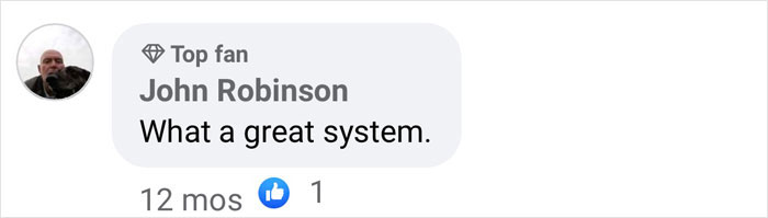 Comment by top fan praising system, 12 months ago, with 1 like.