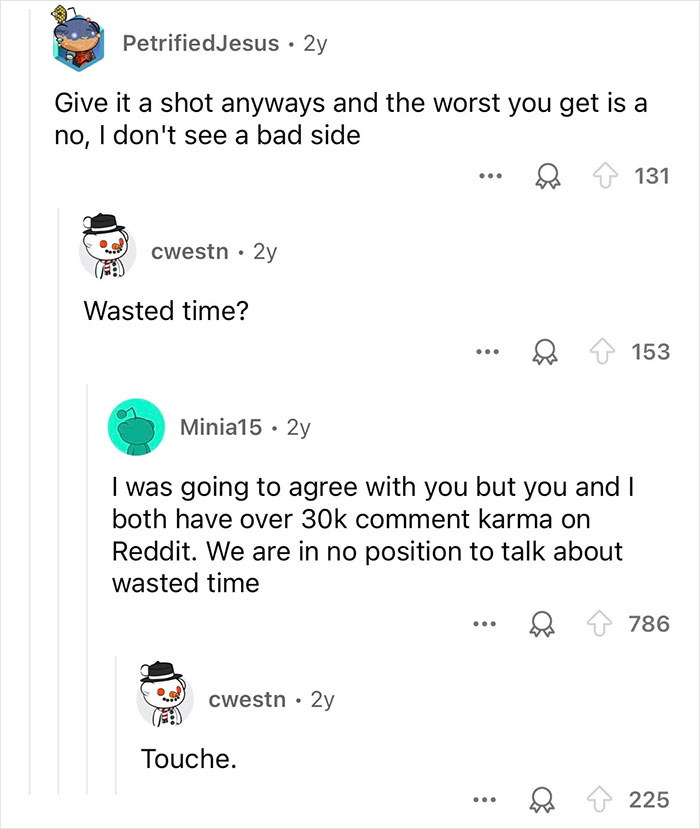 "Witty Reddit comeback on comment karma, highlighting ironic humor and engaging online conversation."