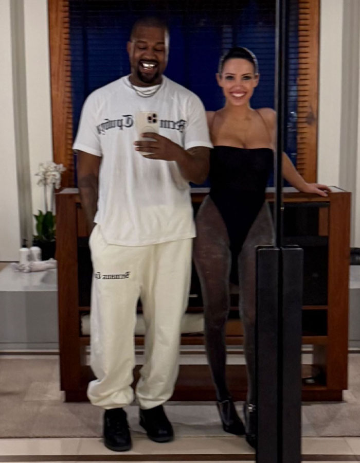 Bianca Censori's Glitter Tights And Kanye's Rare Smile Go Viral After New Year Photo Dump