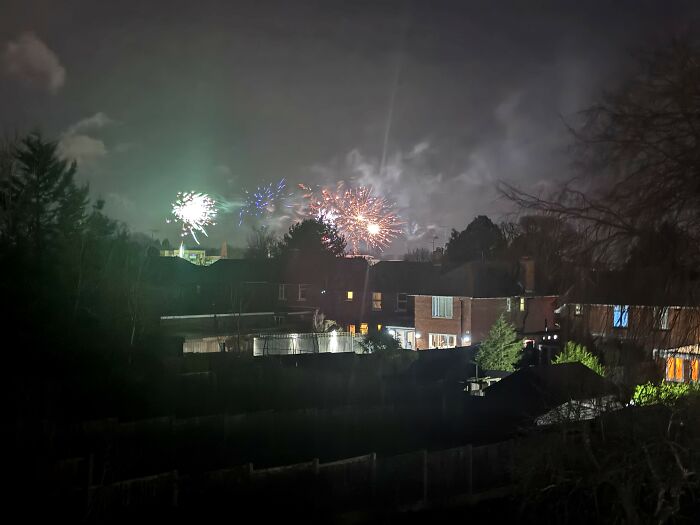 New Year Fireworks As Viewed From Our Bedroom Window