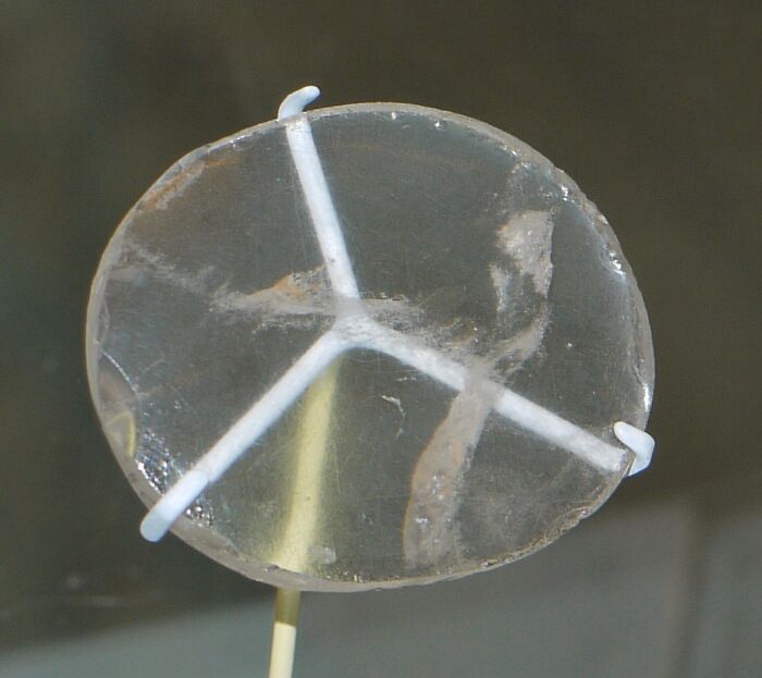 Ancient glass lens, an example of historical