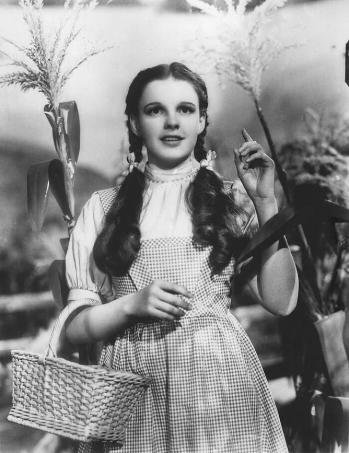 Young woman in a gingham dress holding a basket, surrounded by cornstalks, depicting intriguing facts theme.