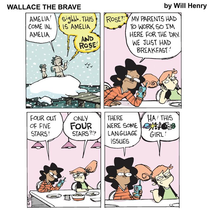 Whimsical comic by Will Henry featuring humorous breakfast conversation between two characters.