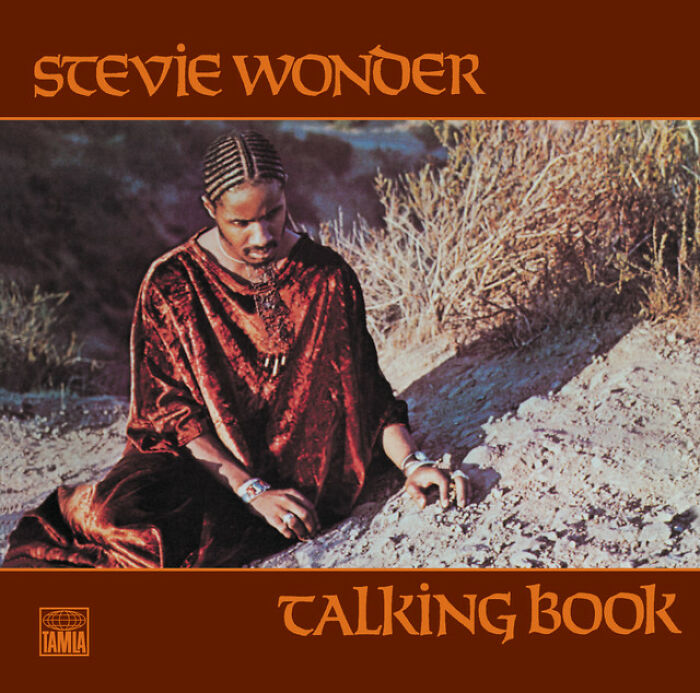 Stevie Wonder album cover "Talking Book," highlighting '70s songs that still resonate strongly today.