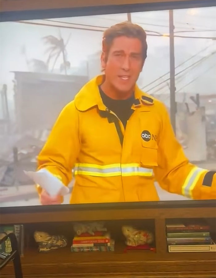 "Narcissist": Anchor Criticized For Pinning Jacket To "Look More Buff" During LA Fire Report